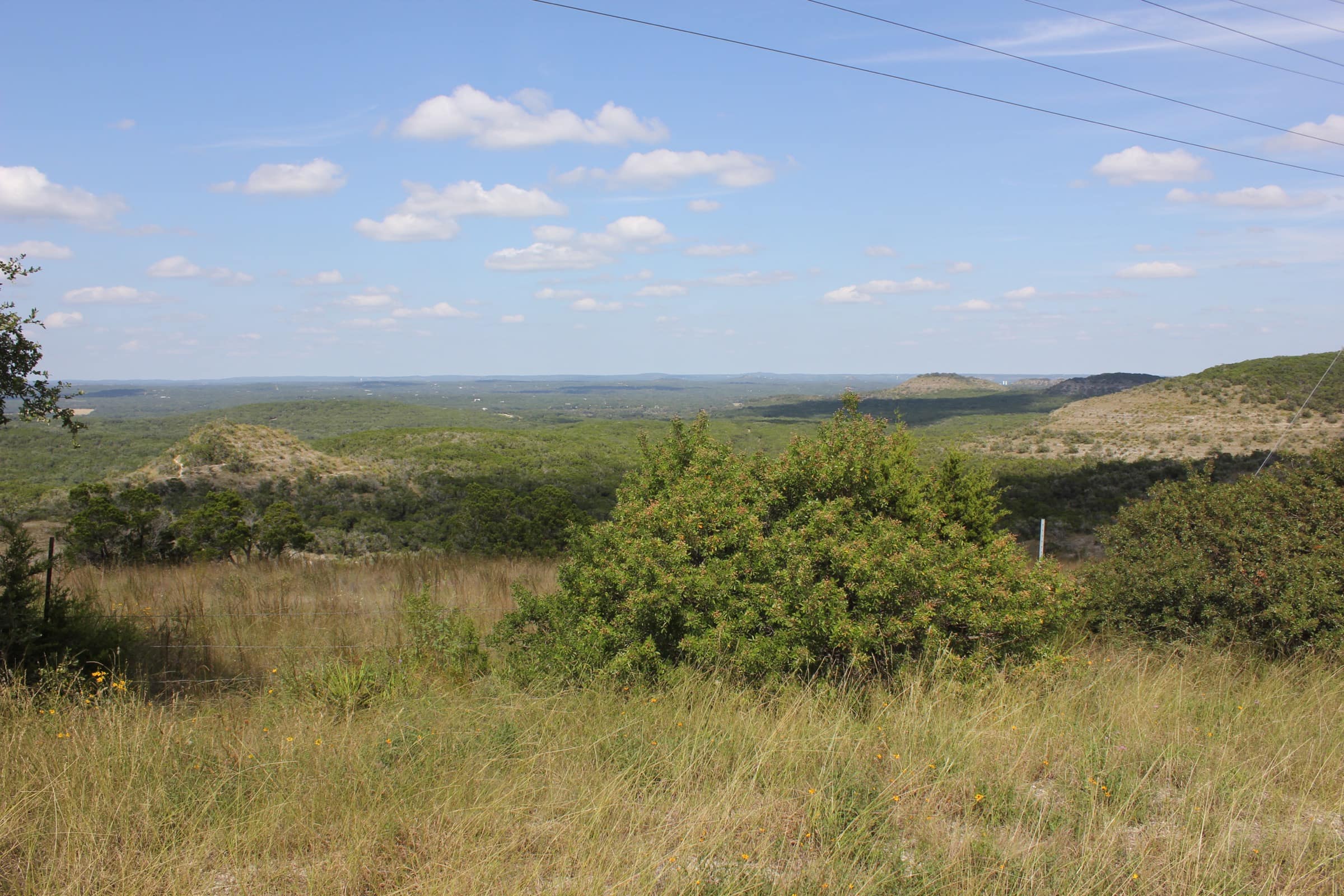 Hill Country ridges and valleys from the Devil's Backbone overlook on RR 32 west of Wimberley